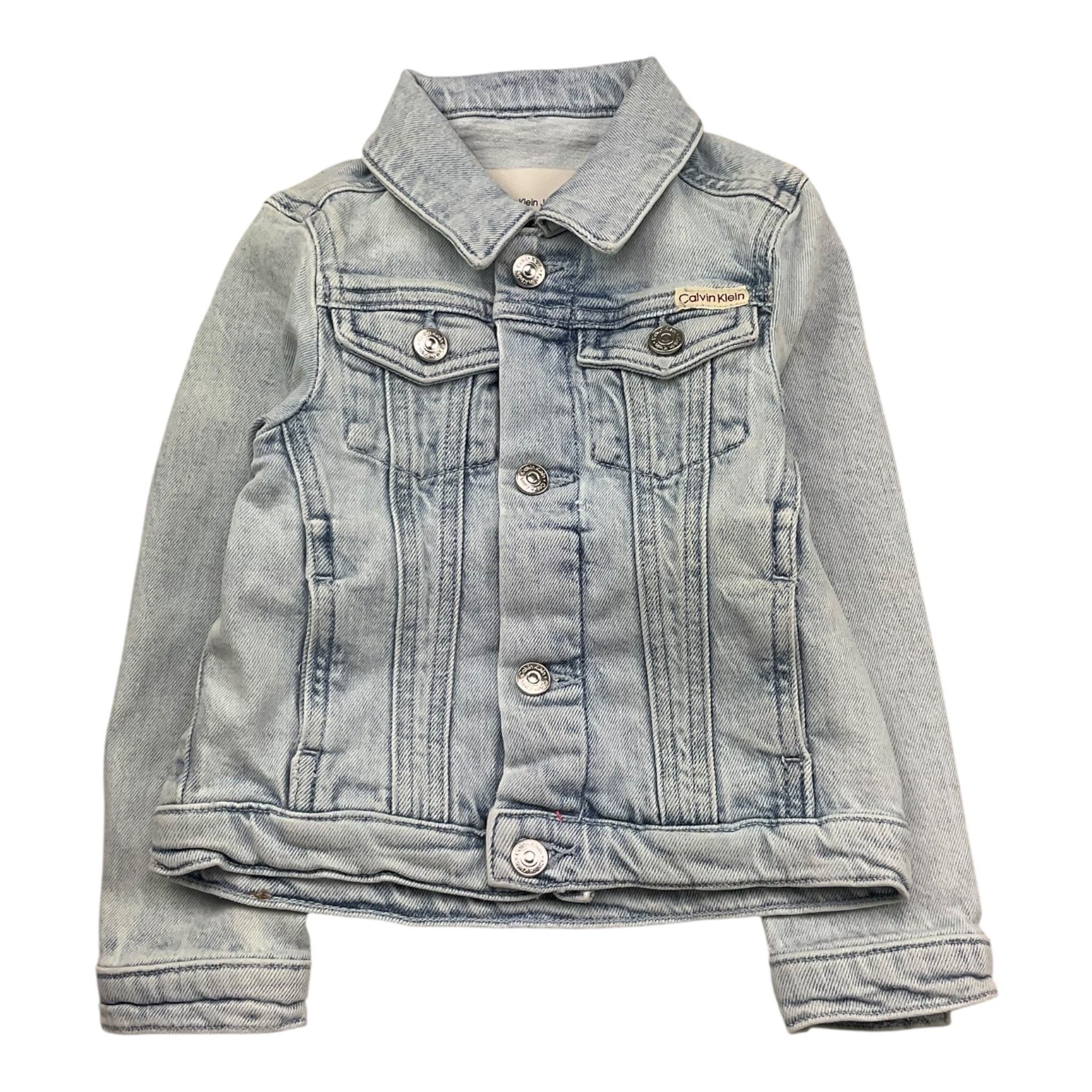Calvin Klein Giubbino In Denim Tinta Unita con Logo per Bambino IG0IG02721 AZZURRO CALVIN KLEIN 