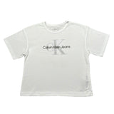 Calvin Klein T-Shirt Girocollo Tinta Unita con Logo per Bambina IG0IG02801X BIANCO CALVIN KLEIN 