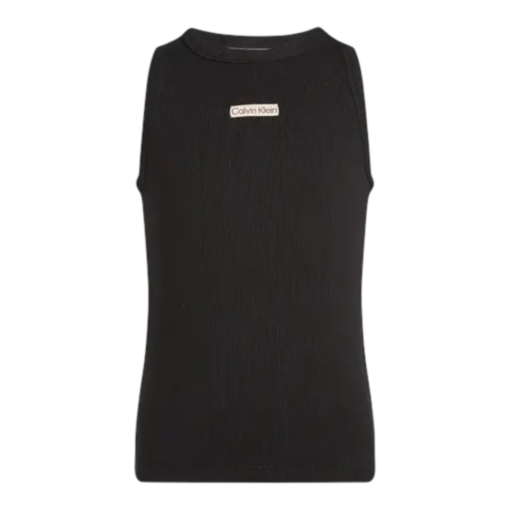 Calvin Klein Canotta Tinta Unita Giromanica con Stampa per Bambina IG0IG02871X NERO CALVIN KLEIN 