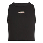 Calvin Klein Canotta Tinta Unita Giromanica con Stampa per Bambina IG0IG02871X NERO CALVIN KLEIN 