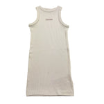 Calvin Klein Abito Tinta Unita Giromanica con Logo per Bambina IG0IG02906X PANNA CALVIN KLEIN 