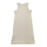 Calvin Klein Abito Tinta Unita Giromanica con Logo per Bambina IG0IG02906X PANNA CALVIN KLEIN 