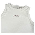 Calvin Klein Abito Tinta Unita Giromanica con Logo per Bambina IG0IG02906XX PANNA CALVIN KLEIN 