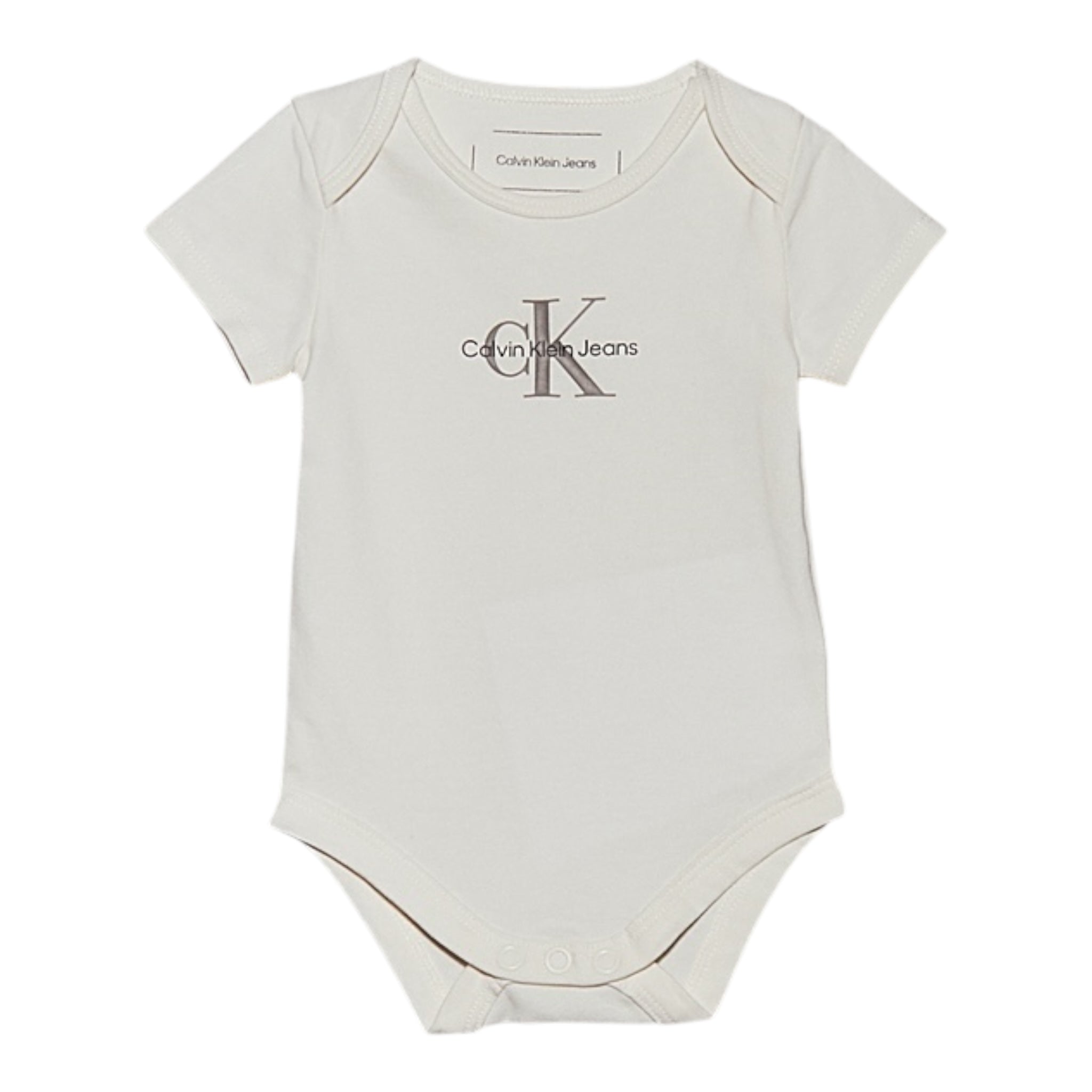 Calvin Klein Body Tinta Unita Mezza Manica per Neonato IN0IN00014 CREMA CALVIN KLEIN 