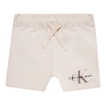 Calvin Klein Bermuda Tinta Unita con Stampa per Neonato IN0IN00061 BEIGE CALVIN KLEIN 
