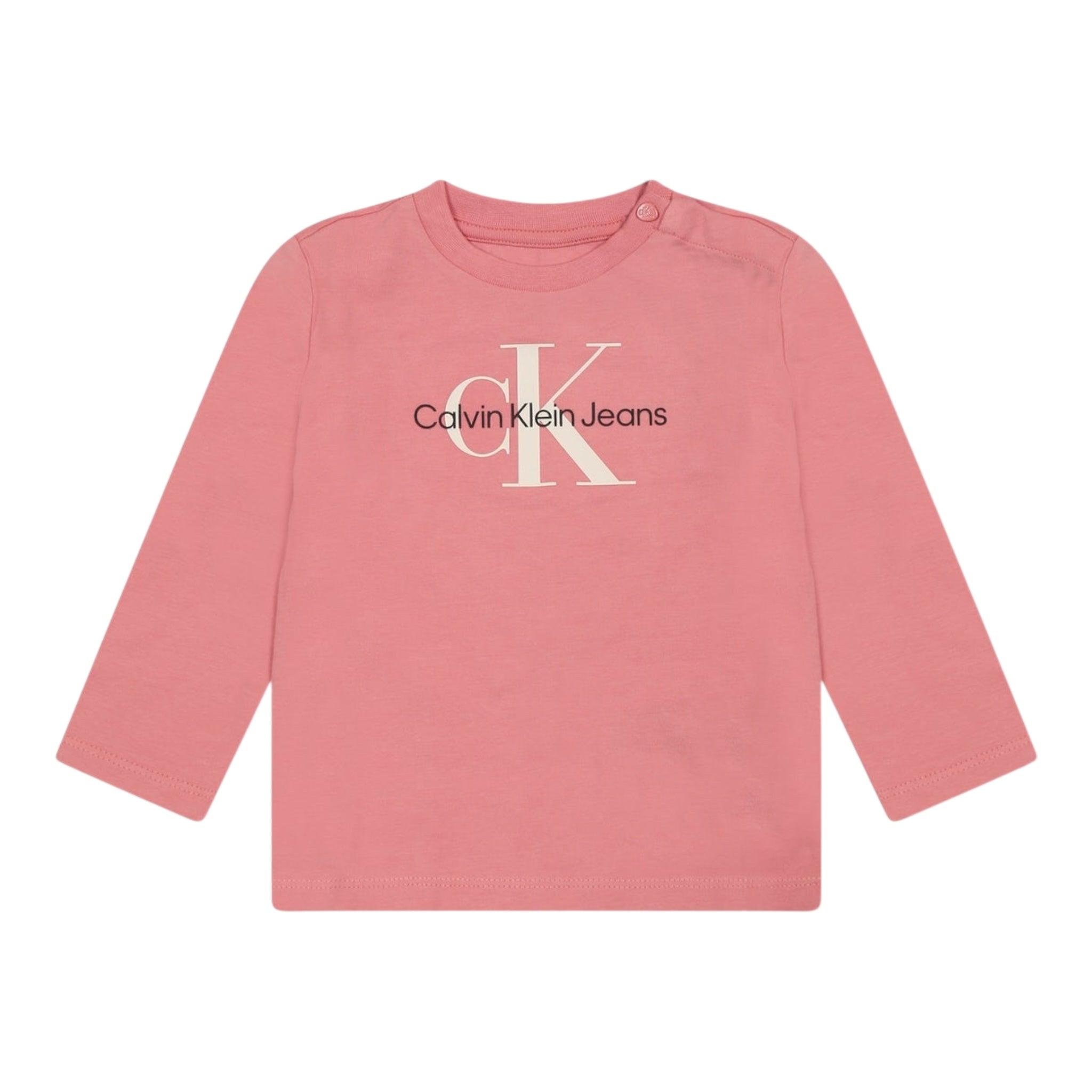 Calvin Klein Shirt Girocollo Tinta Unita con Stampa per Bambina INO0005 ROSA CALVIN KLEIN 