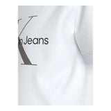 Calvin Klein T-Shirt Girocollo Tinta Unita con Stampa per Bambino IU0IU00676 BIANCO CALVIN KLEIN 