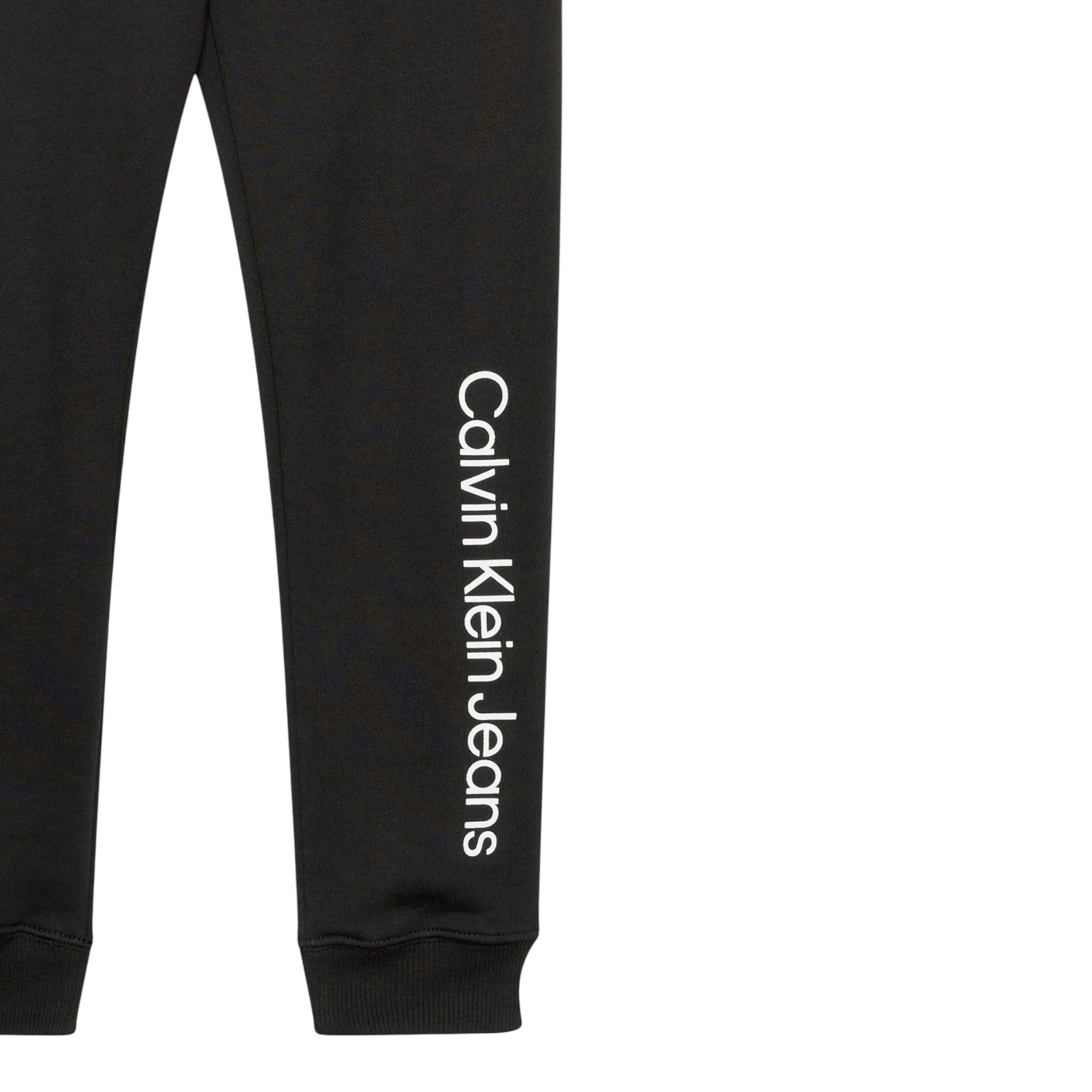 Calvin Klein Pantalone Tuta tinta unita con Logo Nero per Bambino IU0IU00681 NERO CALVIN KLEIN 