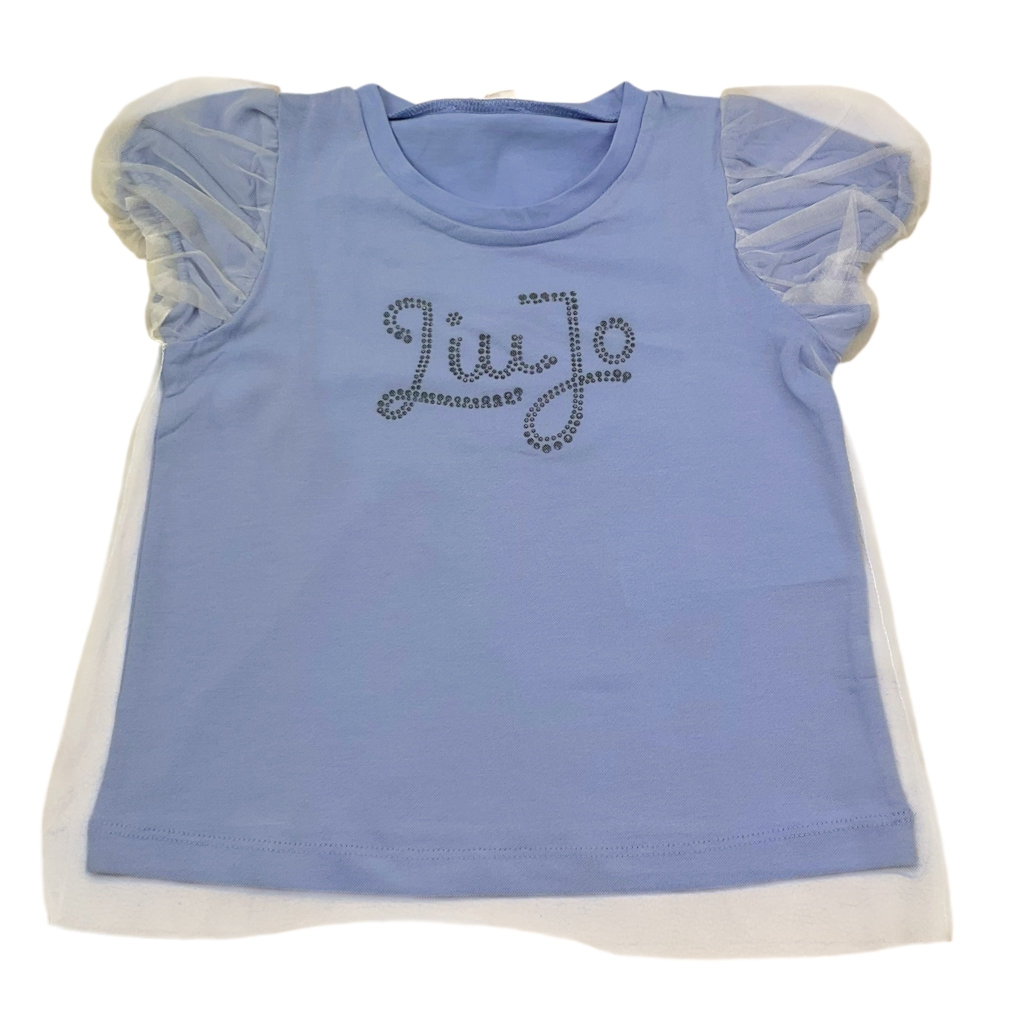 Calvin Klein T-Shirt Tinta Unita Velata con Stampa per Bambina KA5038 AZZURRO CALVIN KLEIN 