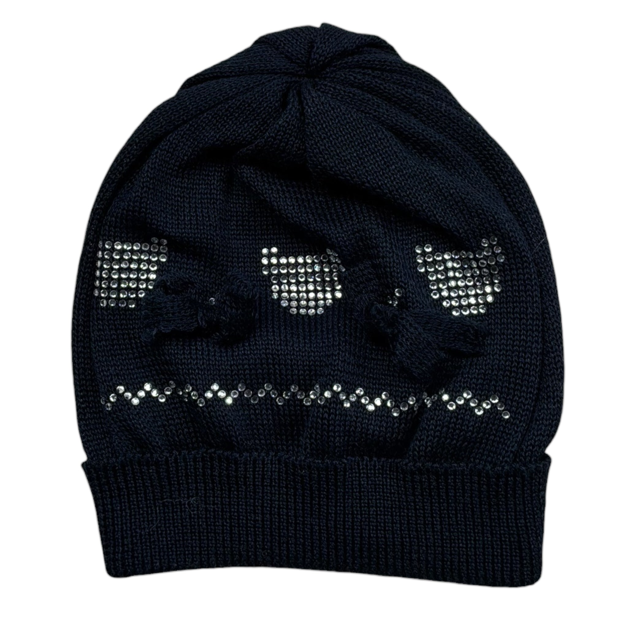 Catya Cappello Tinta Unita con Brillantini per Neonata 417141 BLU CATYA 