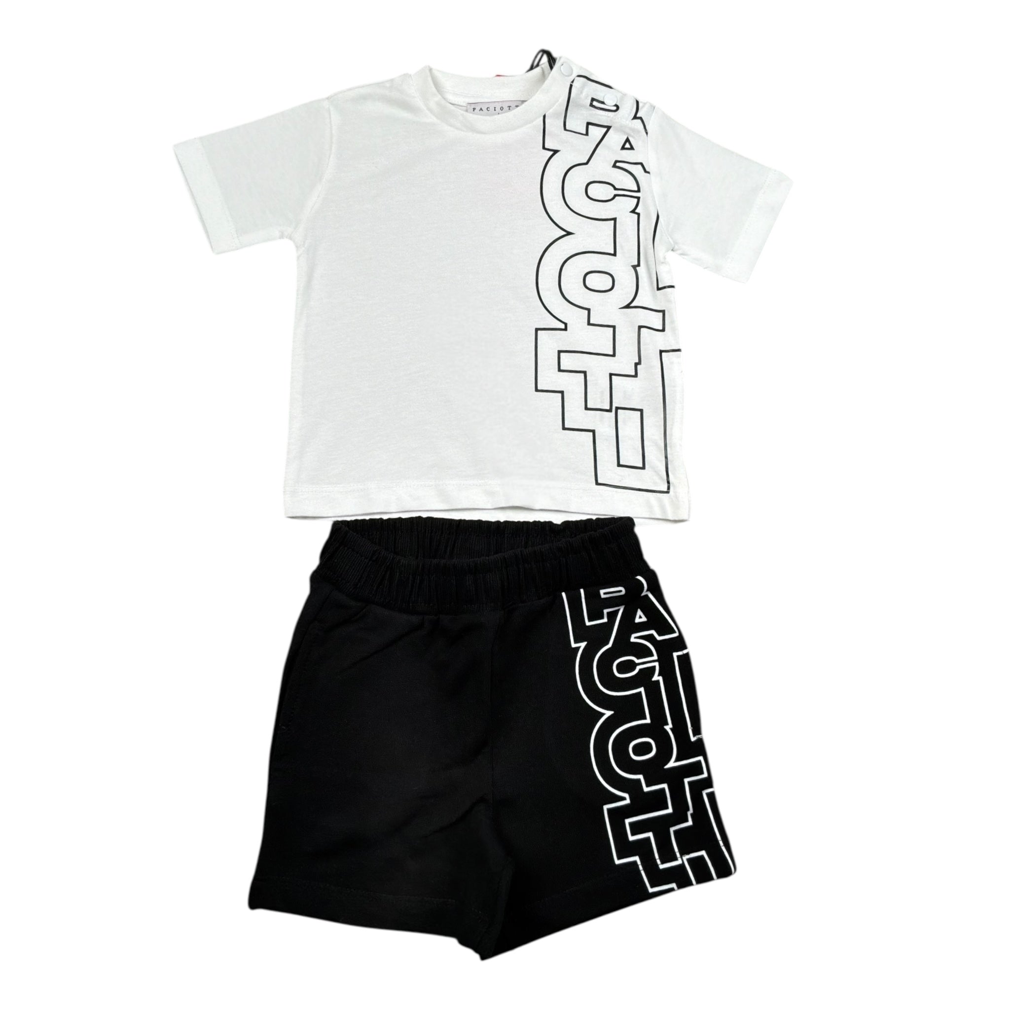 Cesare Paciotti Completo 2 Pezzi Bicolore T-Shirt-Bermuda per Neonato CMP51120B BIANCO/NERO CESARE PACIOTTI 