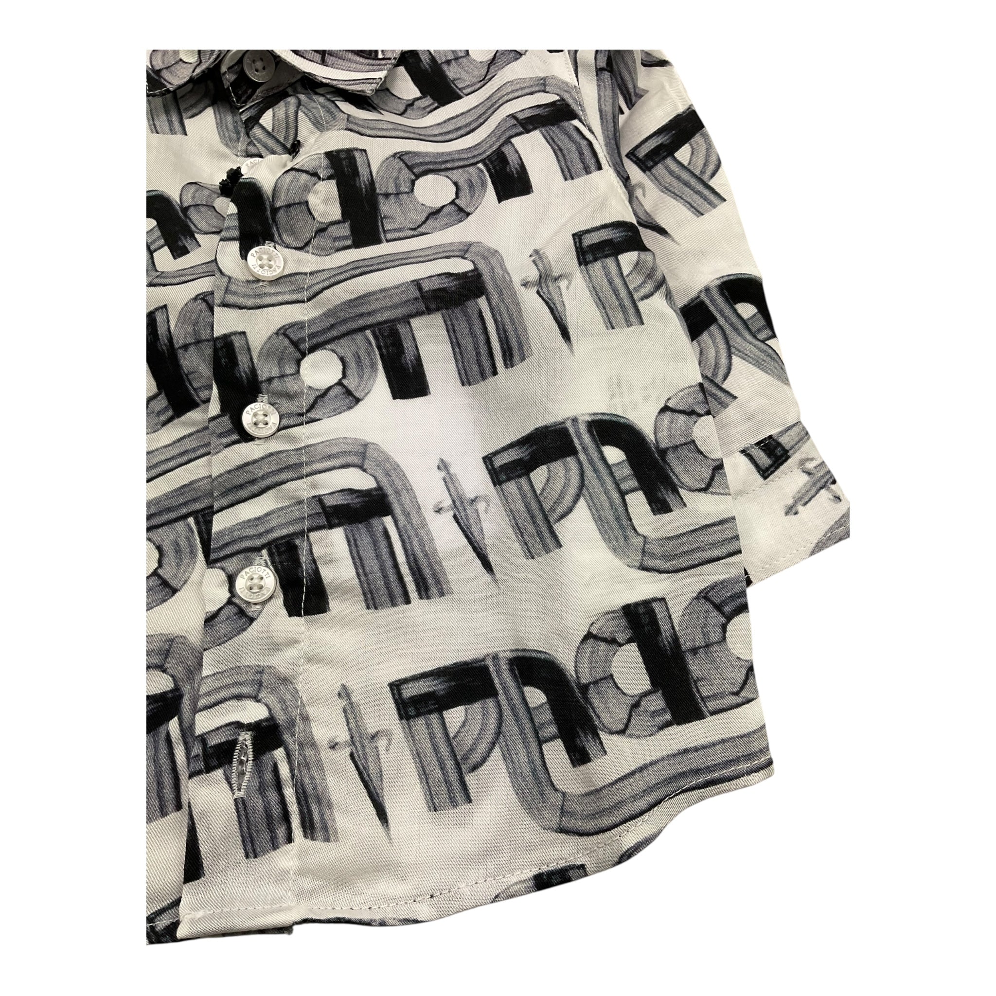 Cesare Paciotti Camicia Manica Lunga Stampa Fantasia per Neonato CMP5151B BIANCO CESARE PACIOTTI 