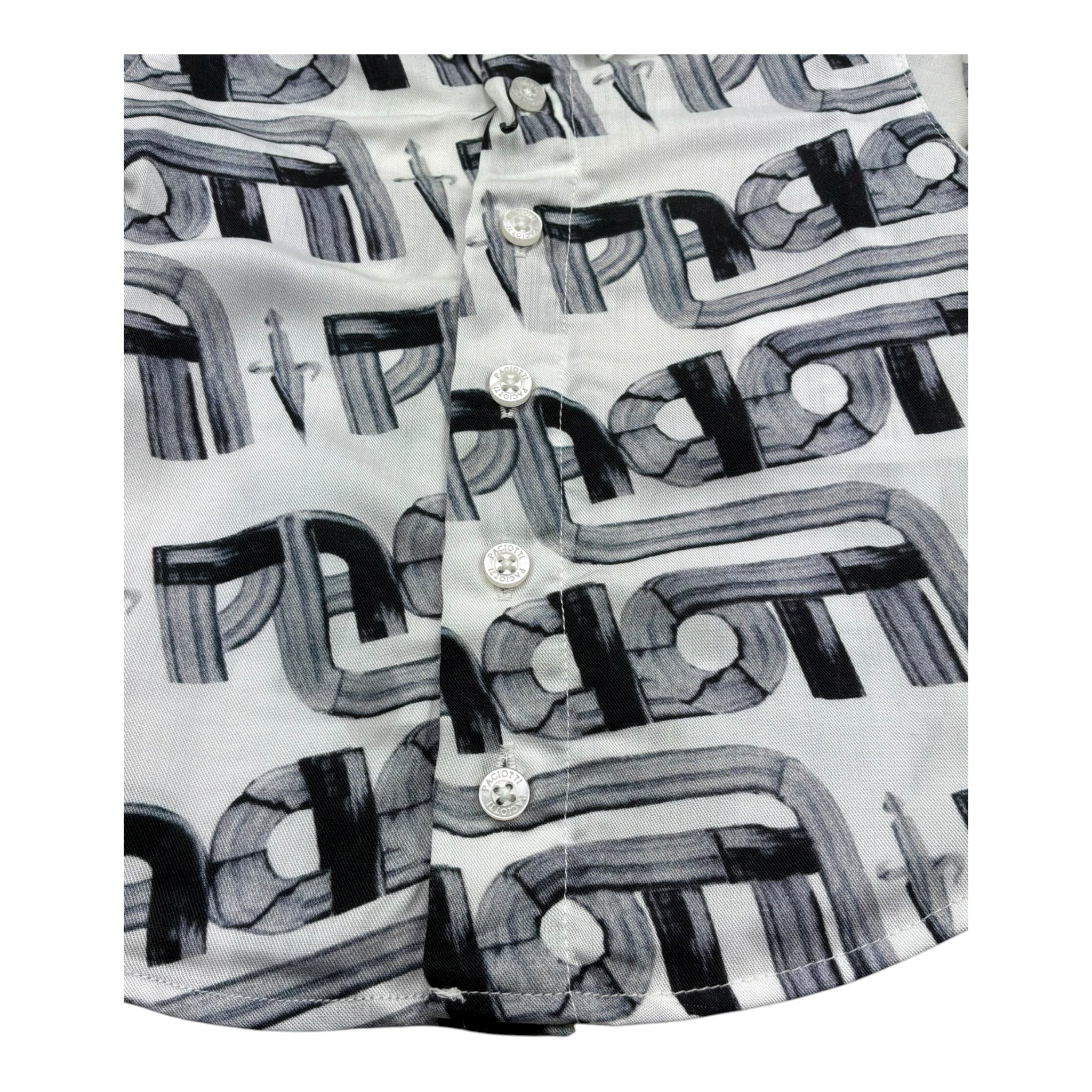 Cesare Paciotti Camicia Manica Lunga Stampa Fantasia per Neonato CMP5151BX BIANCO CESARE PACIOTTI 