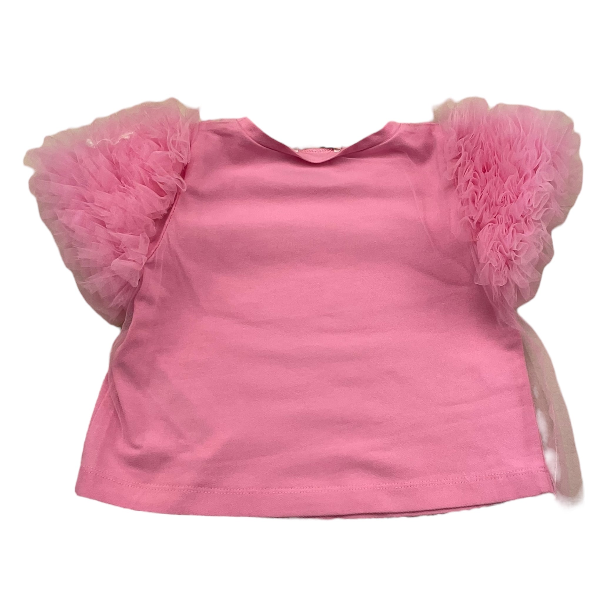 Liu Jo T-Shirt Girocollo Tinta Unita con Tulle per Bambina KA5127J ROSA LIU JO 
