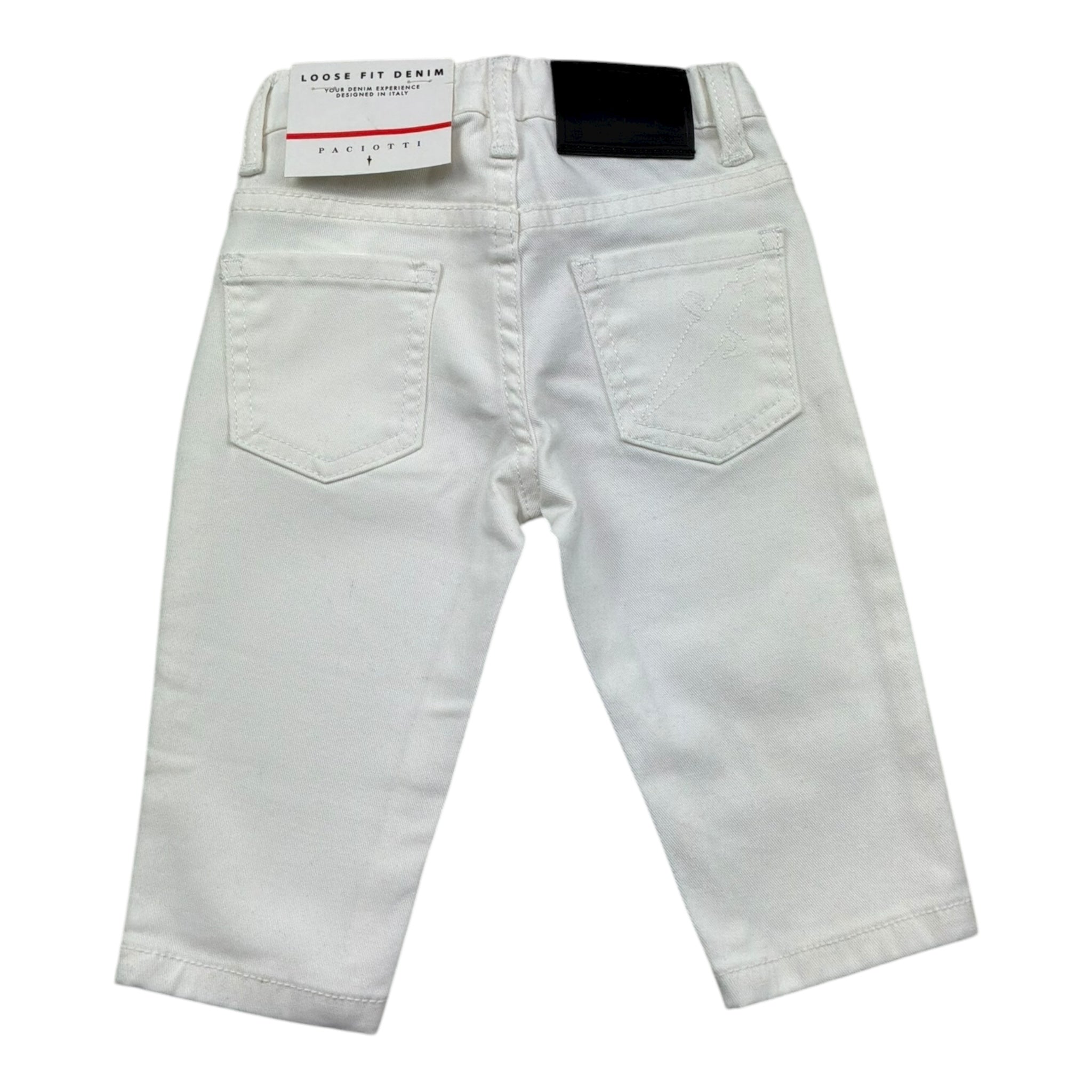 Cesare Paciotti Jeans Tinta Unita con Girovita Regolabile per Neonato PTP5159B BIANCO CESARE PACIOTTI 