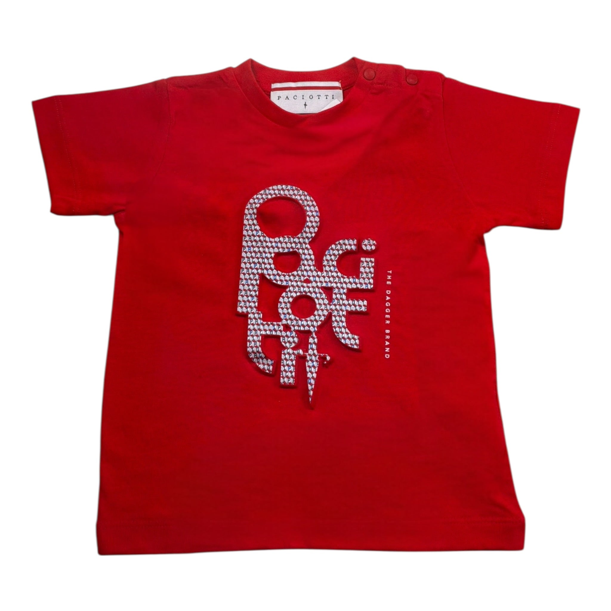 Cesare Paciotti T-Shirt Tinta Unita Girocollo con Stampa per Neonato TSP4102BN ROSSO CESARE PACIOTTI 