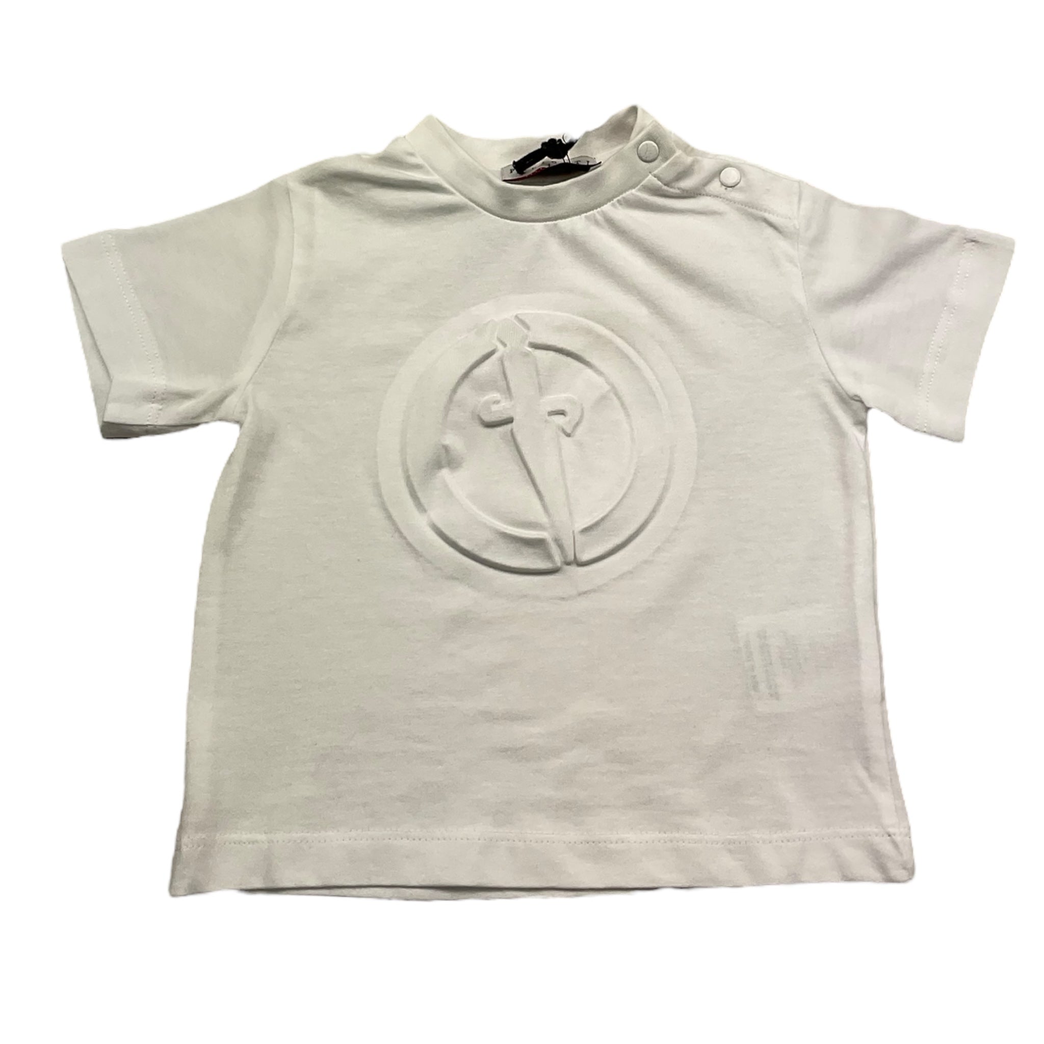 Cesare Paciotti T-Shirt Girocollo Tinta Unita con Stampa per Neonato TSP5114B BIANCO CESARE PACIOTTI 