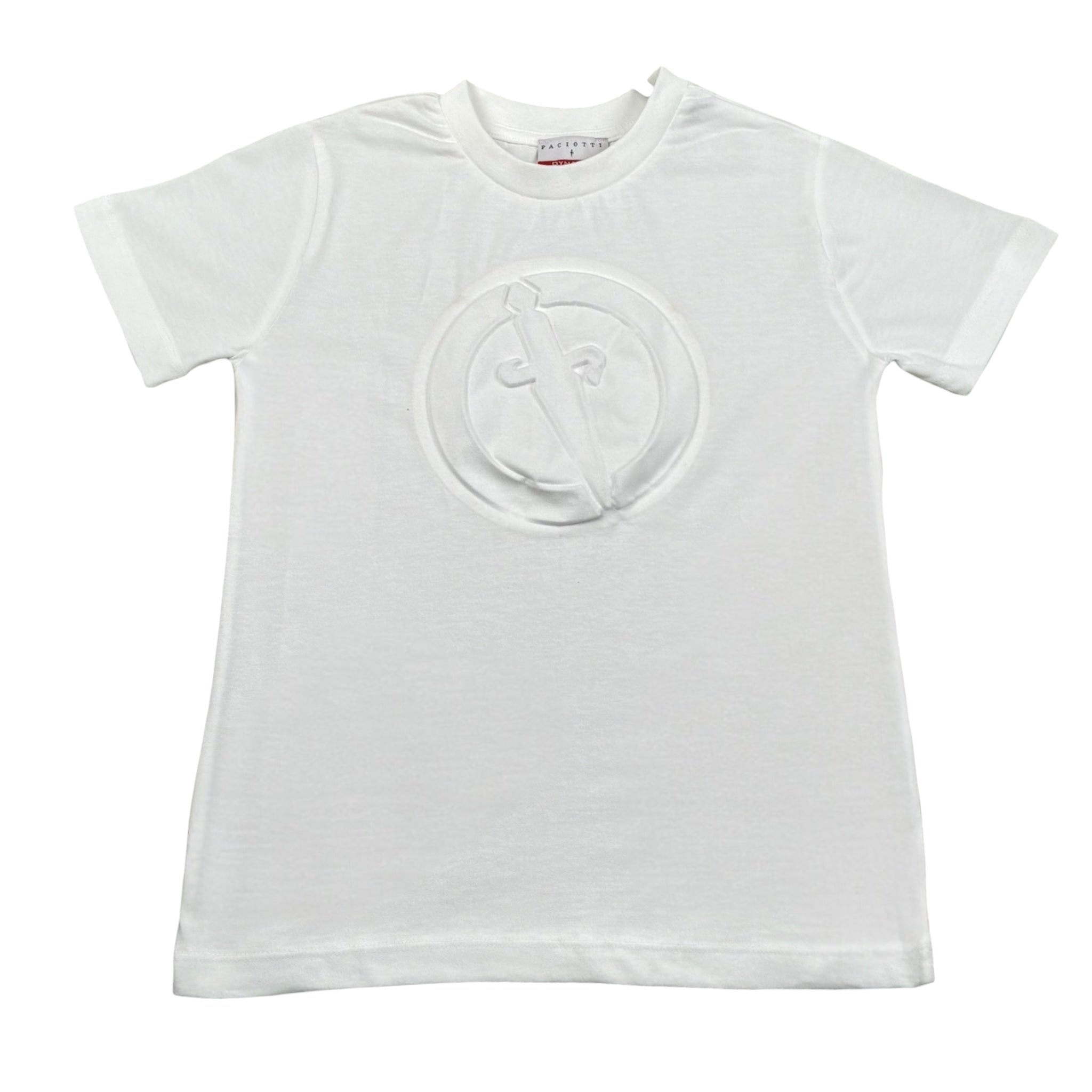 Cesare Paciotti T-Shirt Girocollo Tinta Unita con Stampa per Bambino TSP5114J BIANCO CESARE PACIOTTI 