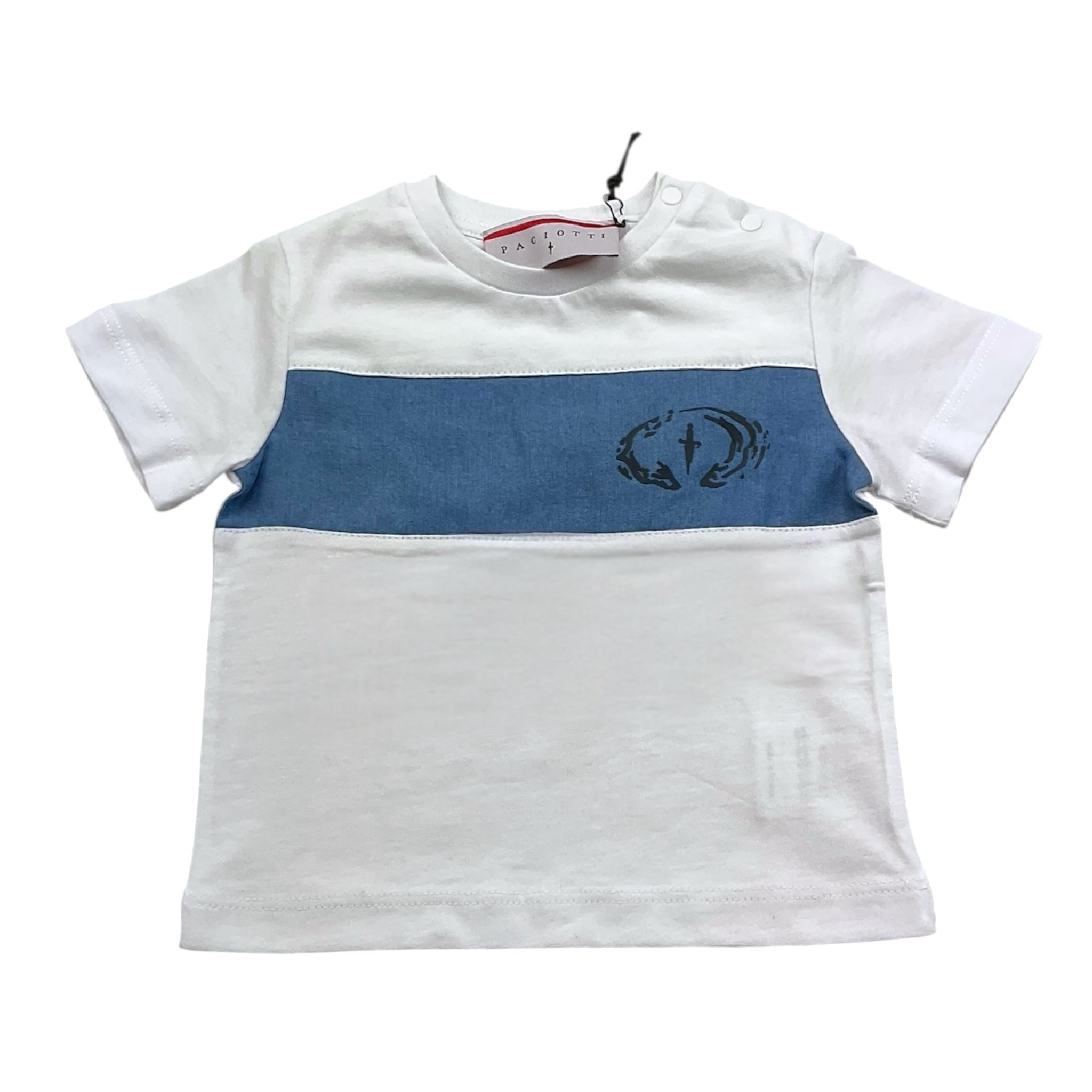 Cesare Paciotti T-Shirt Girocollo Tinta Unita con Stampa per Neonato TSP5157B BIANCO CESARE PACIOTTI 