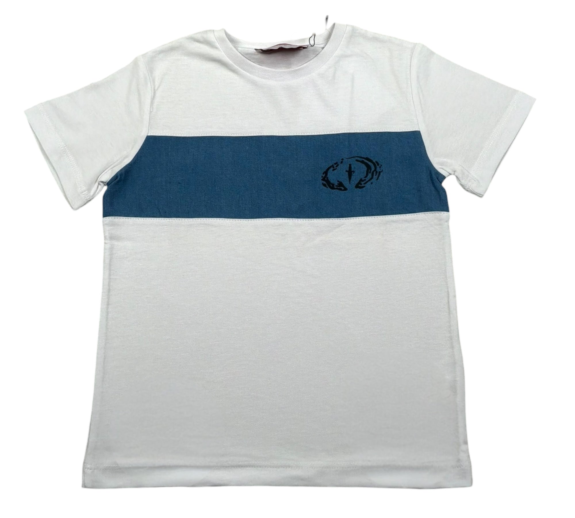 Cesare Paciotti T-Shirt Girocollo Tinta Unita con Stampa per Bambino TSP5157BJ BIANCO CESARE PACIOTTI 