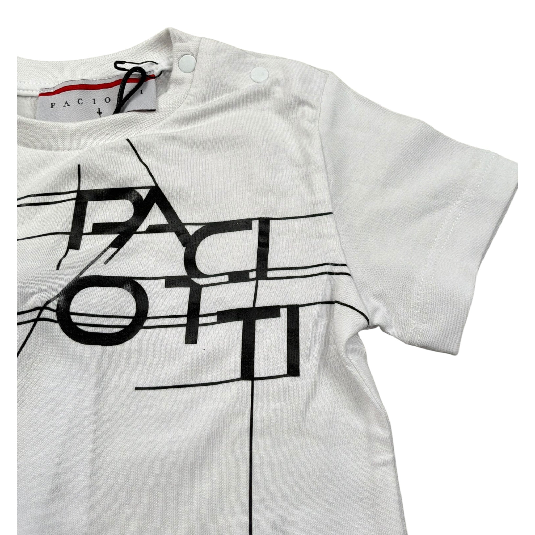 Cesare Paciotti T-Shirt Girocollo tinta unita con Stampa Bianco per Neonato TSP5165BNXXX BIANCO CESARE PACIOTTI 