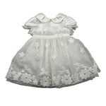 Colori Chiari Abito Mezza Manica tinta unita con Tulle Bianco per Neonata ABTCL BIANCO COLORI CHIARI 