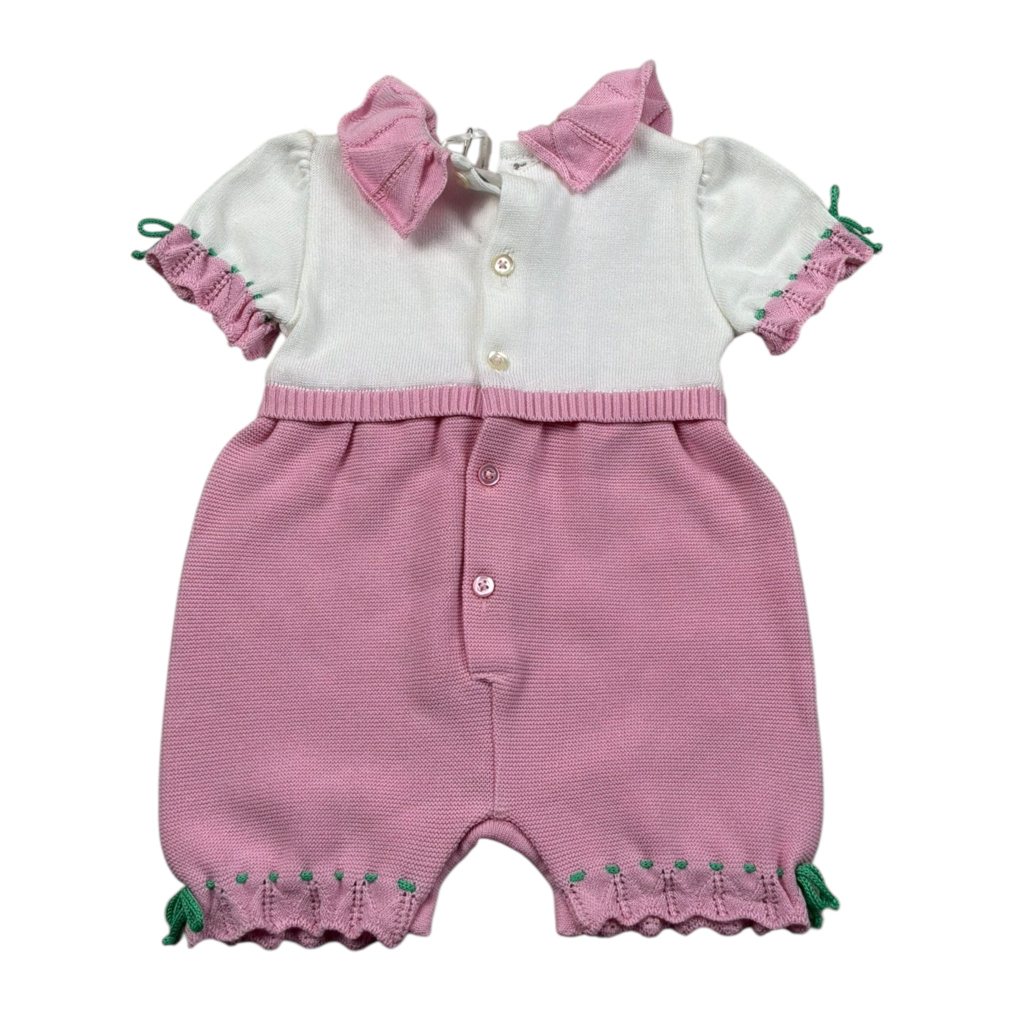 Colori Chiari Pagliaccetto Mezza Manica Bicolore per Neonata FF645968 BIANCO/ROSA COLORI CHIARI 