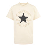 Converse T-Shirt Girocollo Tinta Unita con Logo per Bambino 9CD483 BEIGE CONVERSE 