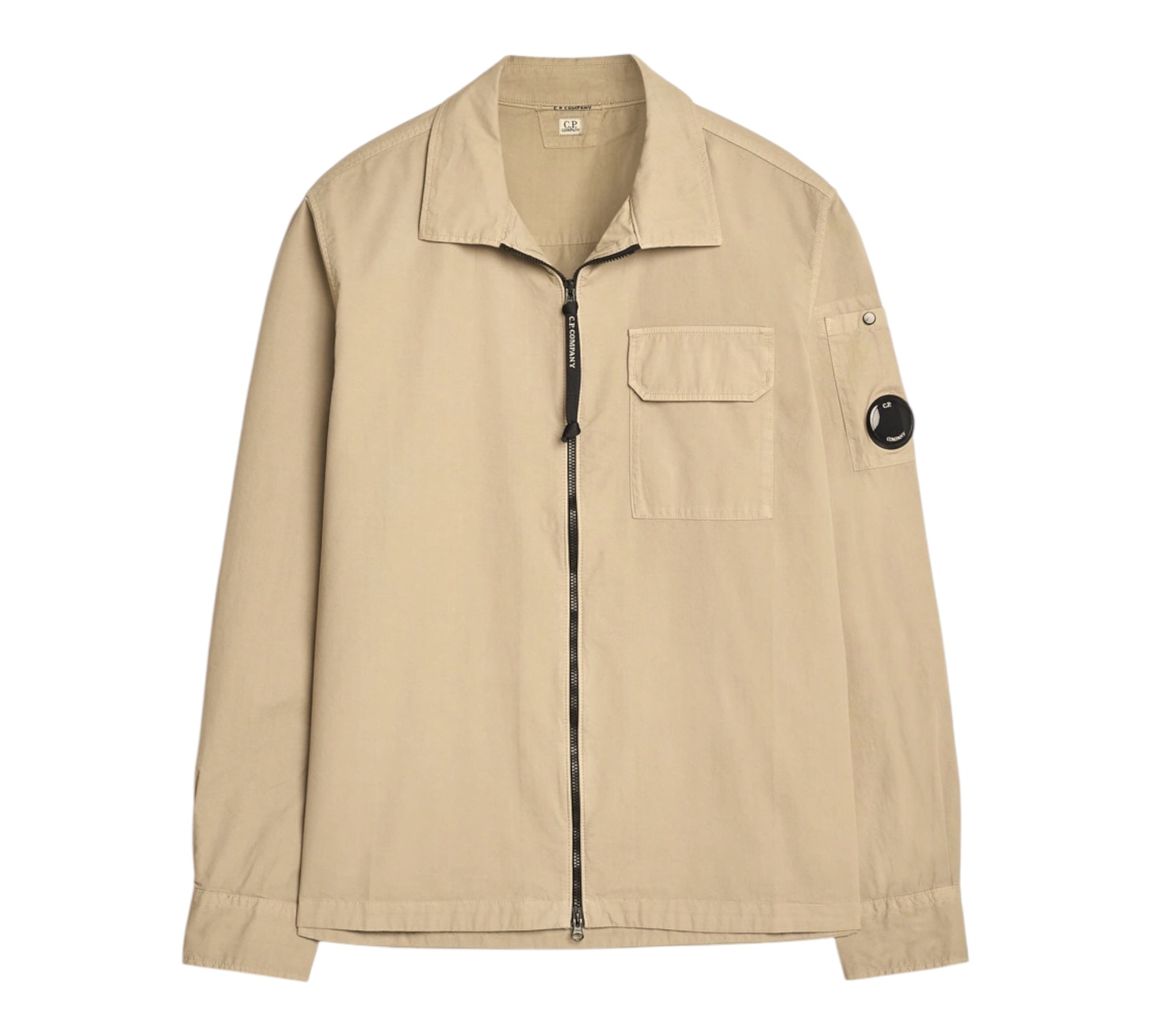 C.P. Company Camicia Manica Lunga Tinta Unita con Zip per Bambino CMC007 BEIGE C.P. COMPANY 