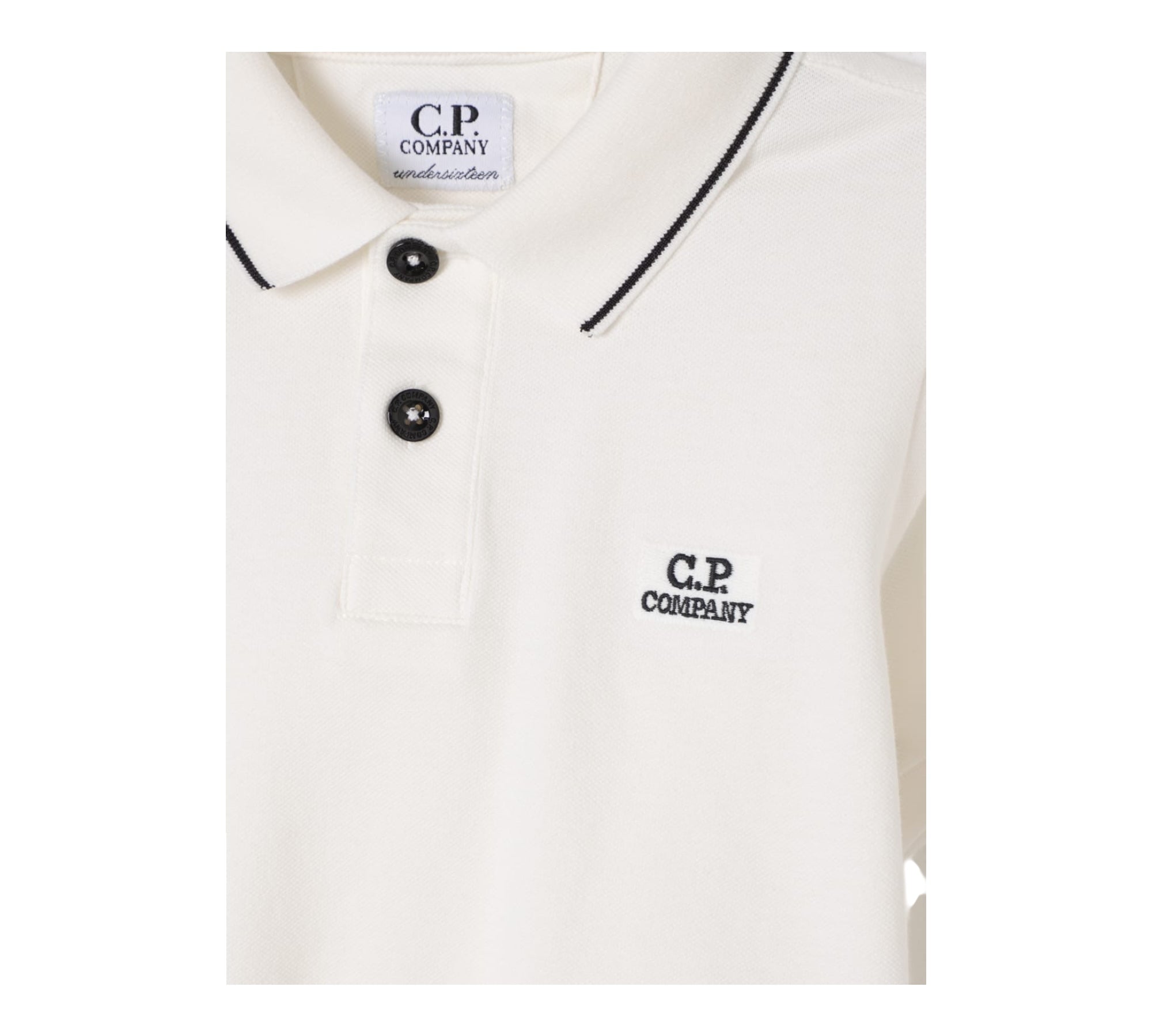 C.P. Company Polo Mezza Manica Tinta Unita per Neonato CNM000N PANNA C.P. COMPANY 