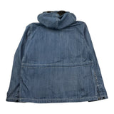 C.P. Company Giubbino In Denim Tinta Unita con Zip E Cappuccio per Bambino CUA002 BLU C.P. COMPANY 