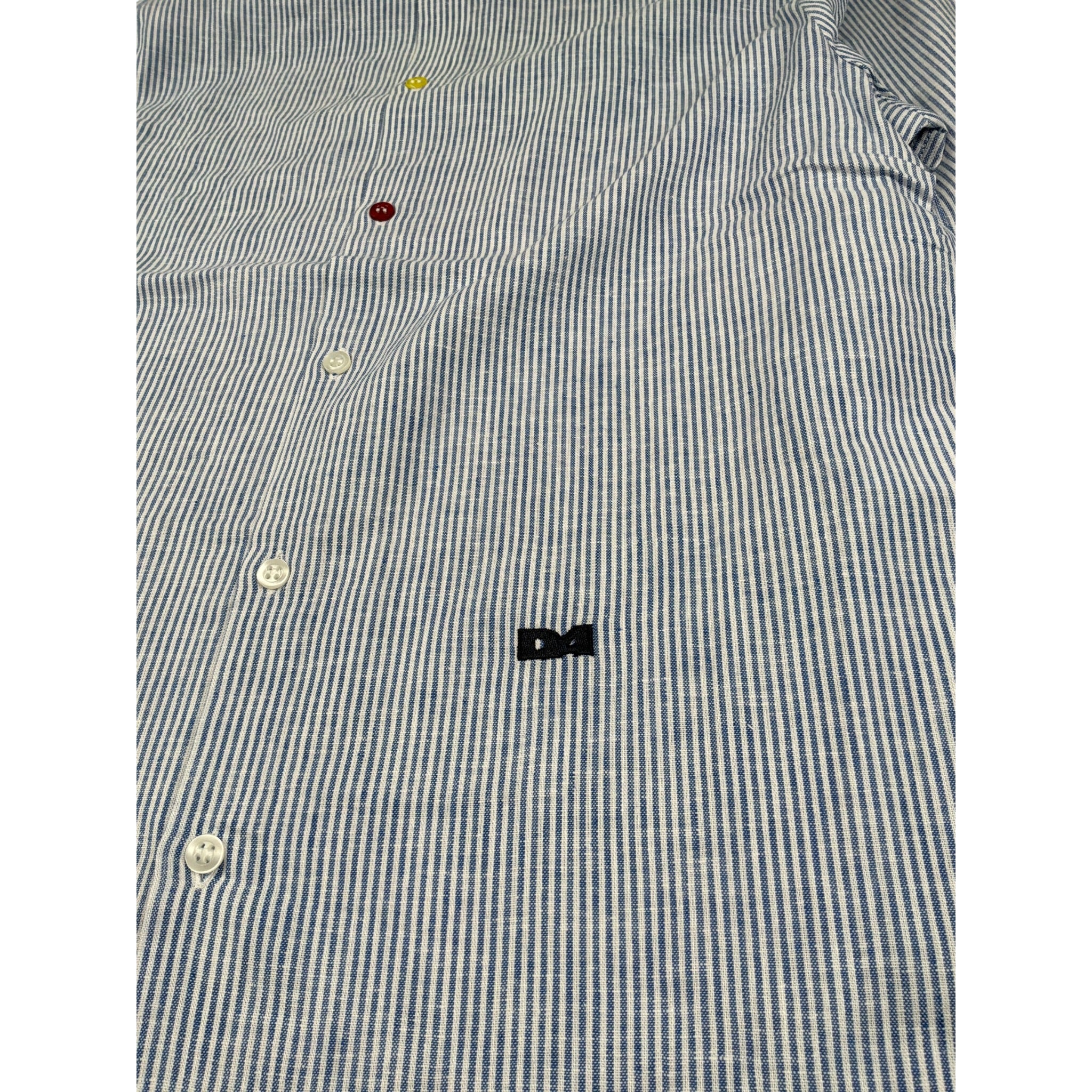 Daniele Alessandrini Camicia tinta unita con Fantasia A Righe Azzurro per Bambino 1235C1198 AZZURRO DANIELE ALESSANDRINI 