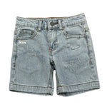 Daniele Alessandrini Bermuda In Denim Tinta Unita con Strappi per Bambino 1236SD00252X BLU DANIELE ALESSANDRINI 