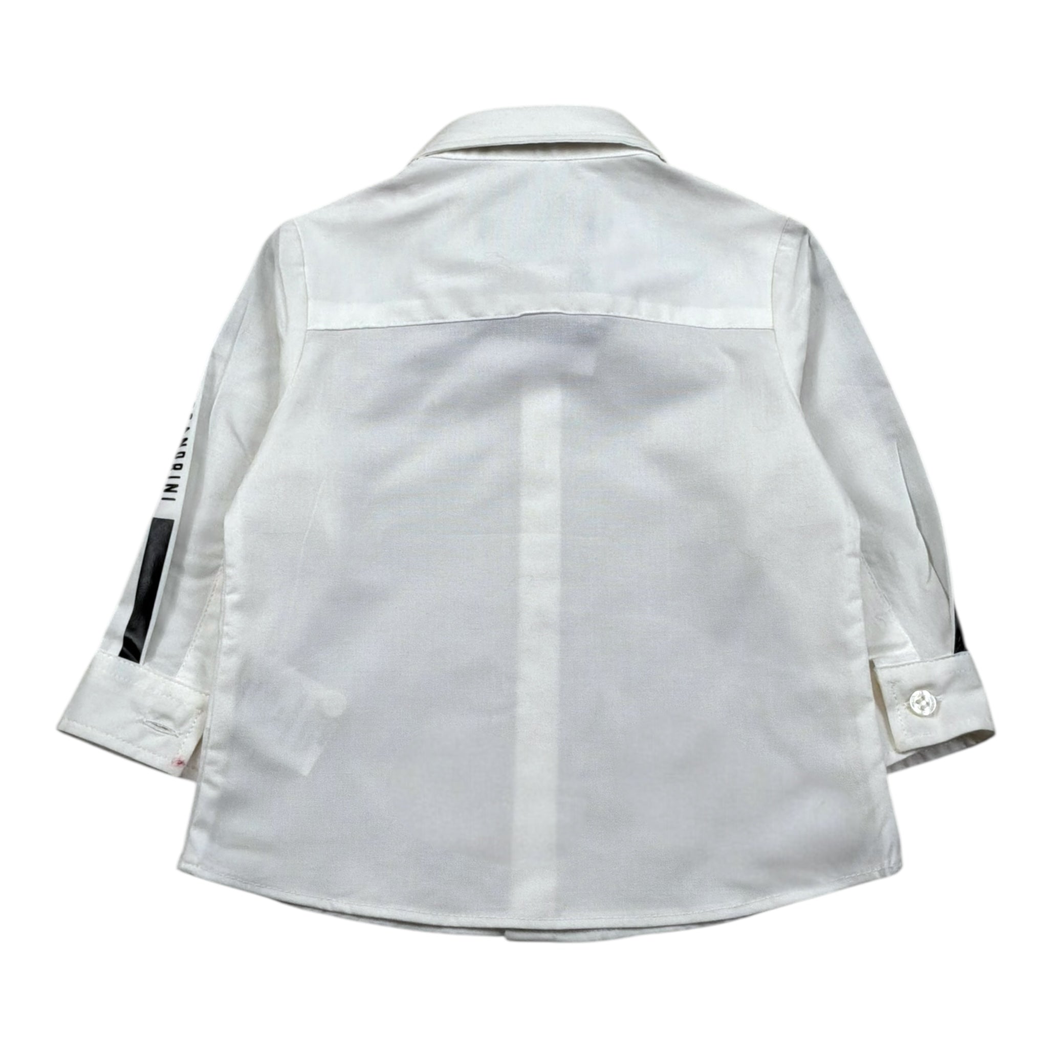 Daniele Alessandrini Camicia Manica Lunga Tinta Unita con Stampa per Neonato 1291C0826 PANNA DANIELE ALESSANDRINI 