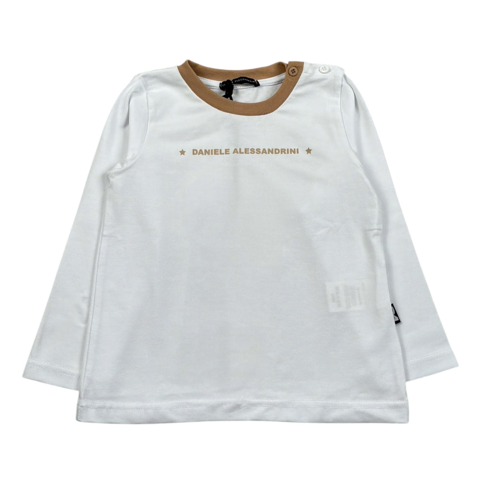 Daniele Alessandrini Shirt Girocollo Tinta Unita con Logo per Neonato 1291M00030 BIANCO DANIELE ALESSANDRINI 