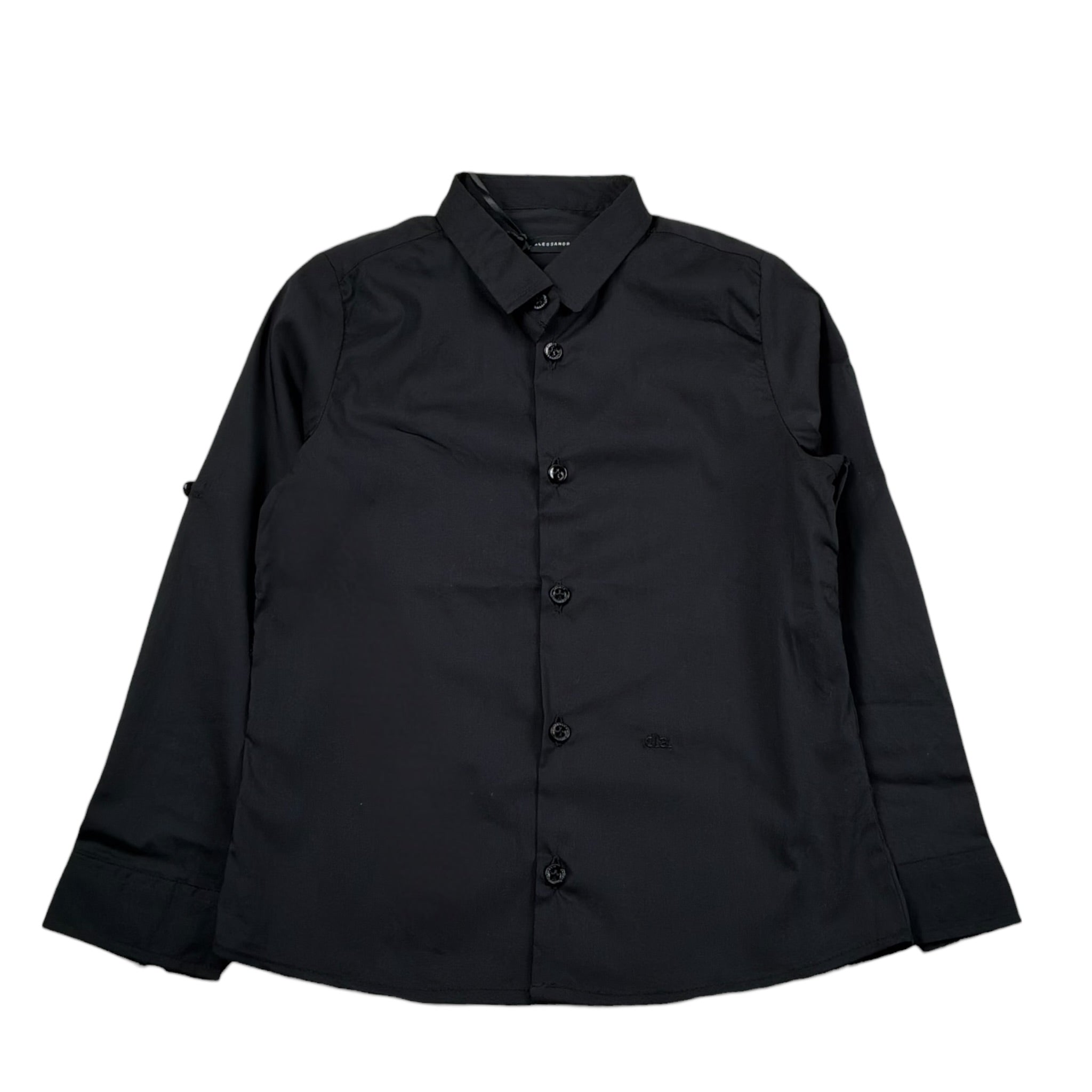 Daniele Alessandrini Camicia Manica Lunga Tinta Unita con Stampa per Bambino 1295C0306 NERO DANIELE ALESSANDRINI 