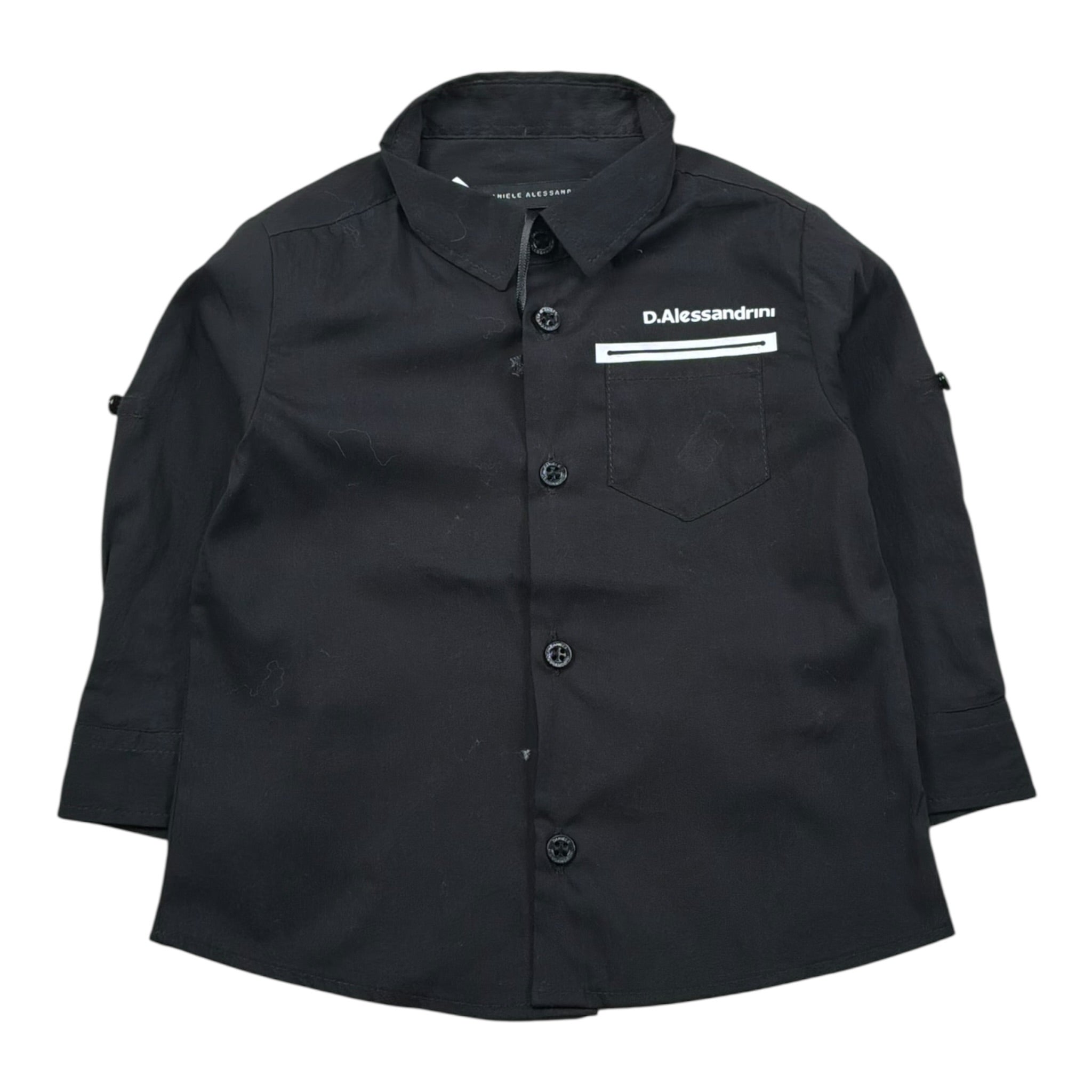 Daniele Alessandrini Camicia Tinta Unita con Logo per Neonato 1295C0778N NERO DANIELE ALESSANDRINI 