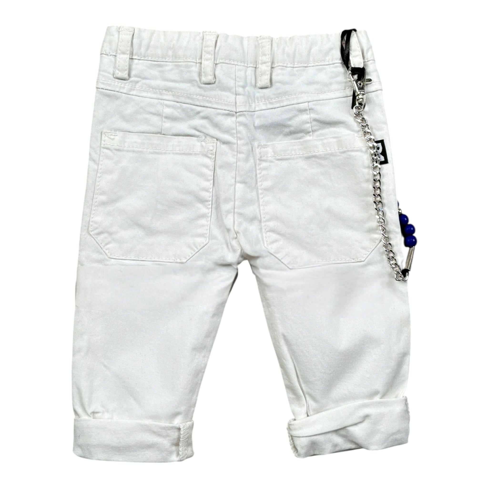 Daniele Alessandrini Jeans tinta unita con Girovita Regolabile Bianco per Neonato 1295P0862 BIANCO DANIELE ALESSANDRINI 