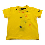 Daniele Alessandrini T-Shirt Girocollo tinta unita con Stampa Giallo per Neonato 1296M0811 GIALLO DANIELE ALESSANDRINI 