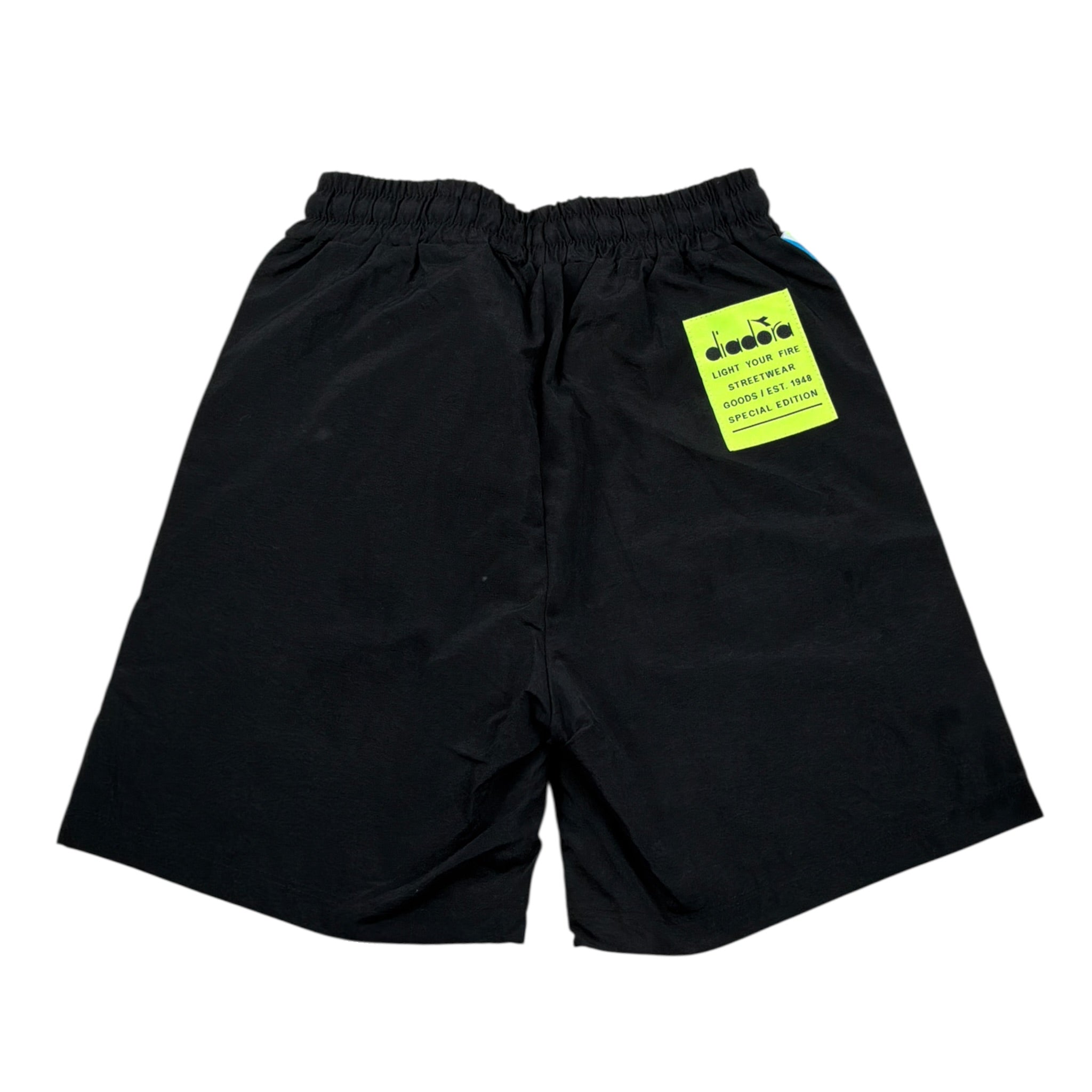 Diadora Bermuda tinta unita con Profili Logati Nero per Bambino 022297 NERO DIADORA 