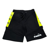 Diadora Bermuda Felpa tinta unita con Stampa Nero per Bambino 0352 NERO DIADORA 