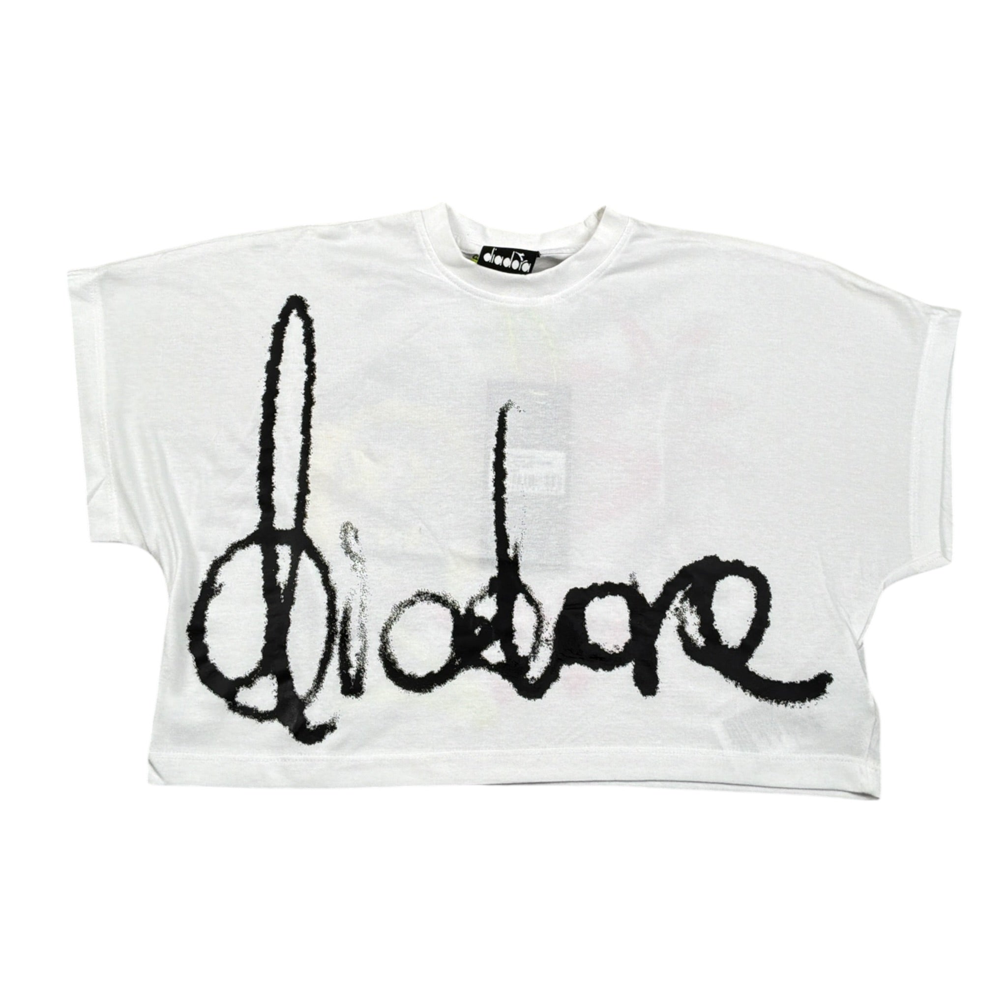 Diadora T-Shirt Modello Crop tinta unita con Stampa Bianco per Bambina S4DIJGTH095 BIANCO DIADORA 