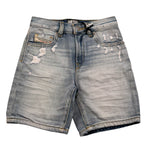 Diesel Bermuda In Denim Tinta Unita con Strappi per Bambino J00511 AZZURRO DIESEL 