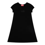 Diesel Abito Mezza Manica Tinta Unita per Bambina J01820 NERO DIESEL 