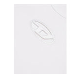 Diesel T-Shirt Girocollo Tinta Unita con Logo per Bambina J01830XX BIANCO DIESEL 