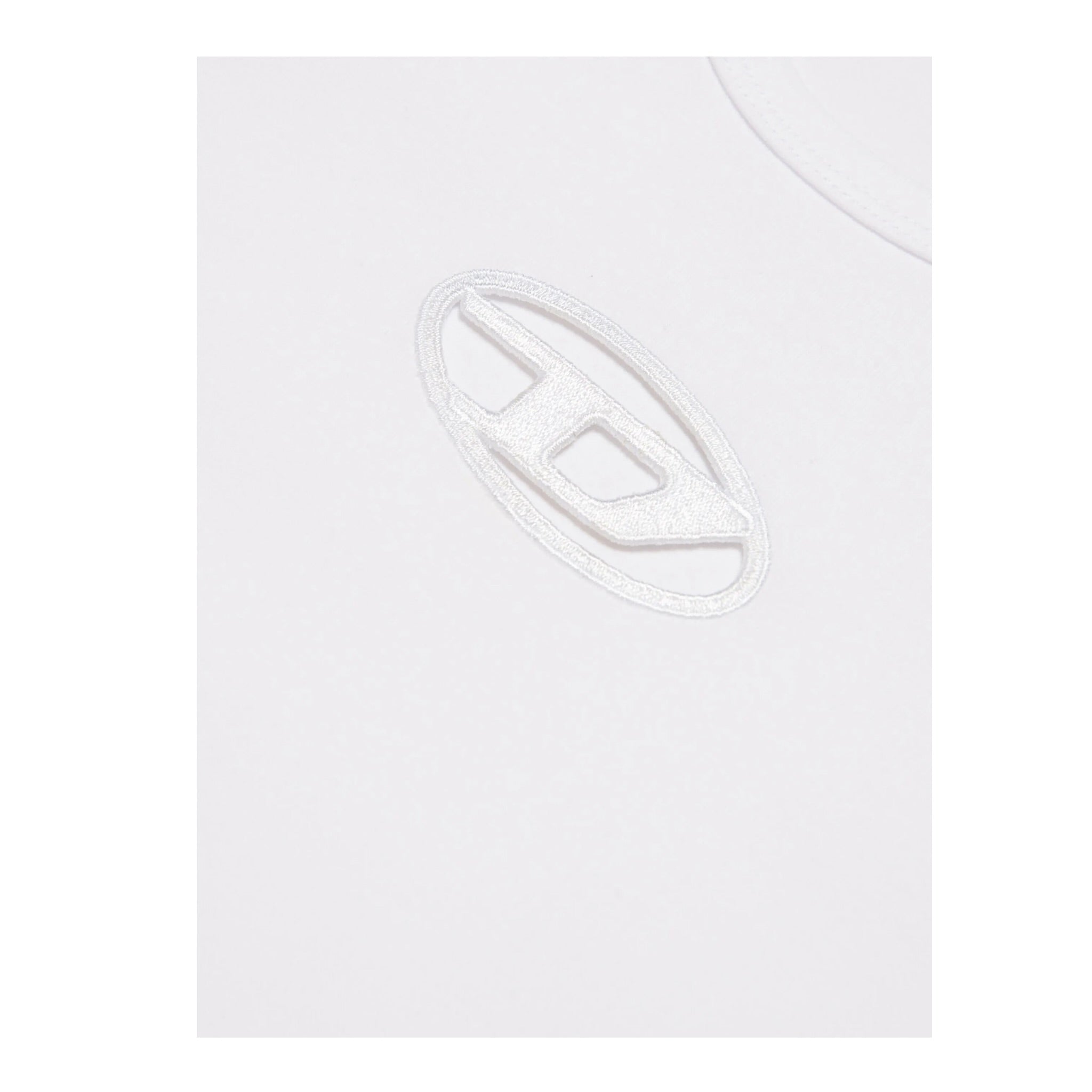 Diesel T-Shirt Girocollo Tinta Unita con Logo per Bambina J01830XX BIANCO DIESEL 