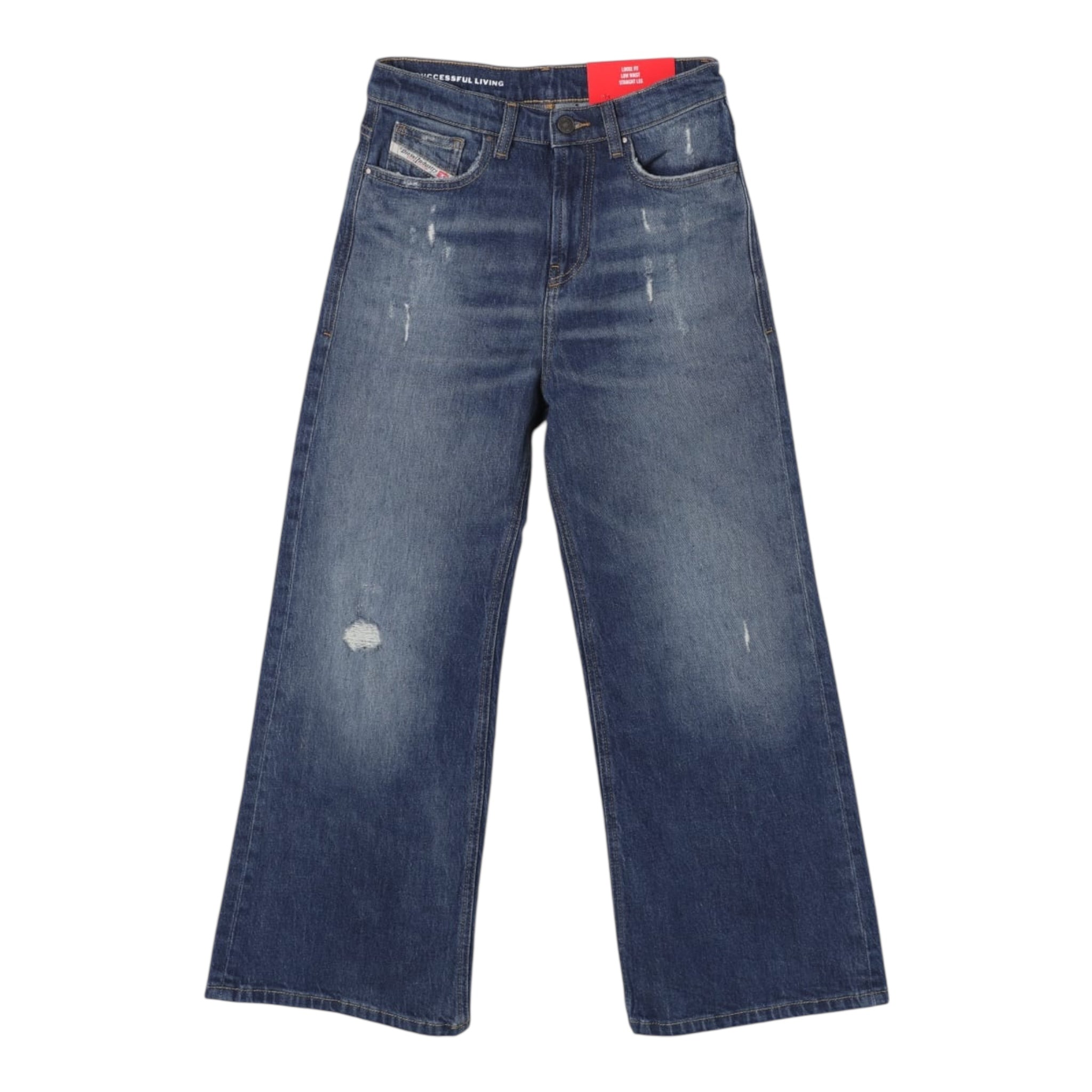 Diesel Jeans Tinta Unita Modello A Palazzo per Bambina J01852 BLU DIESEL 