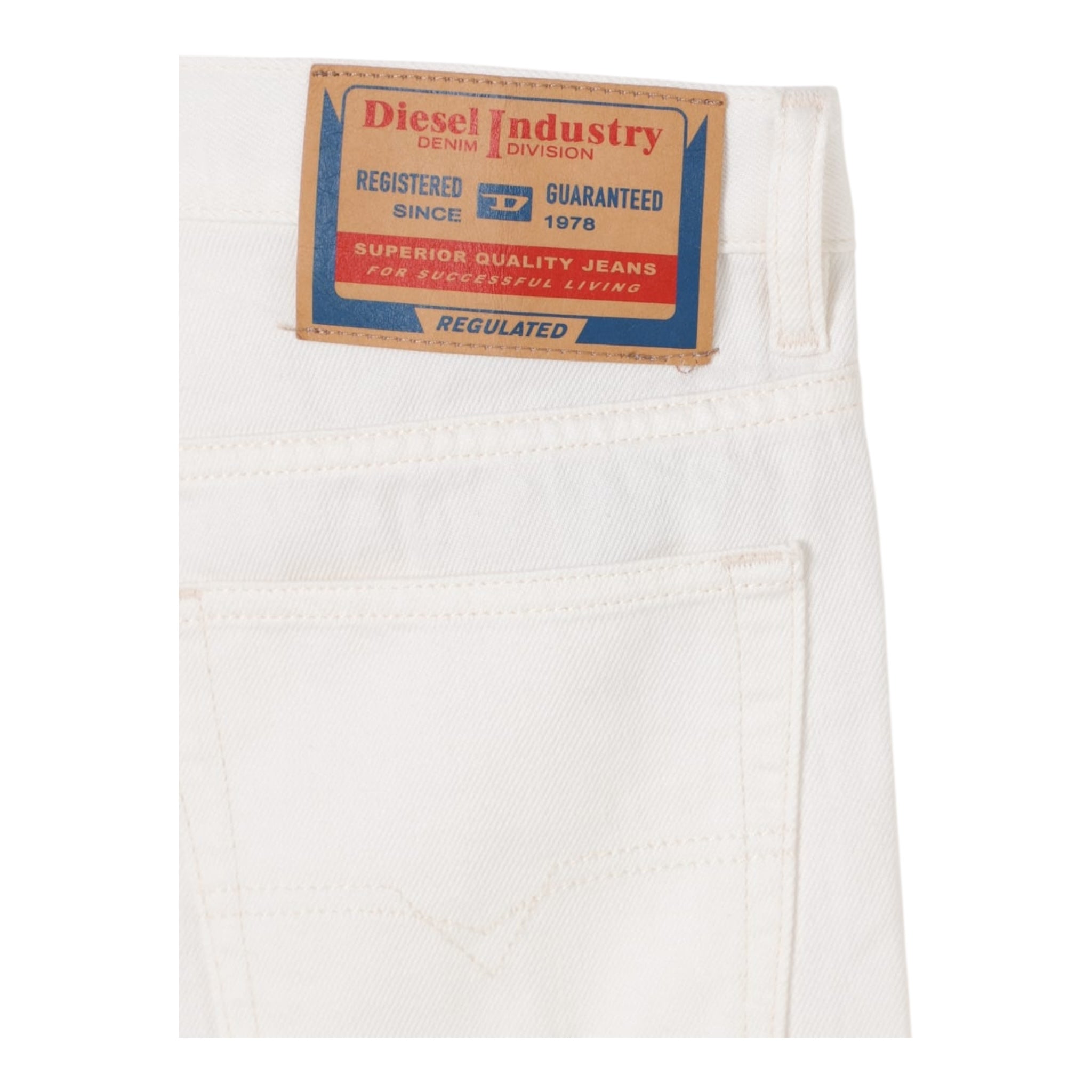 Diesel Jeans Tinta Unita Modello Palazzo per Bambina J019233 BIANCO DIESEL 
