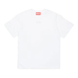 Diesel T-Shirt Girocollo Tinta Unita con Logo per Bambina J02022X BIANCO DIESEL 