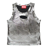 Diesel Canotta Tinta Unita con Logo per Bambina J02178 ARGENTO DIESEL 